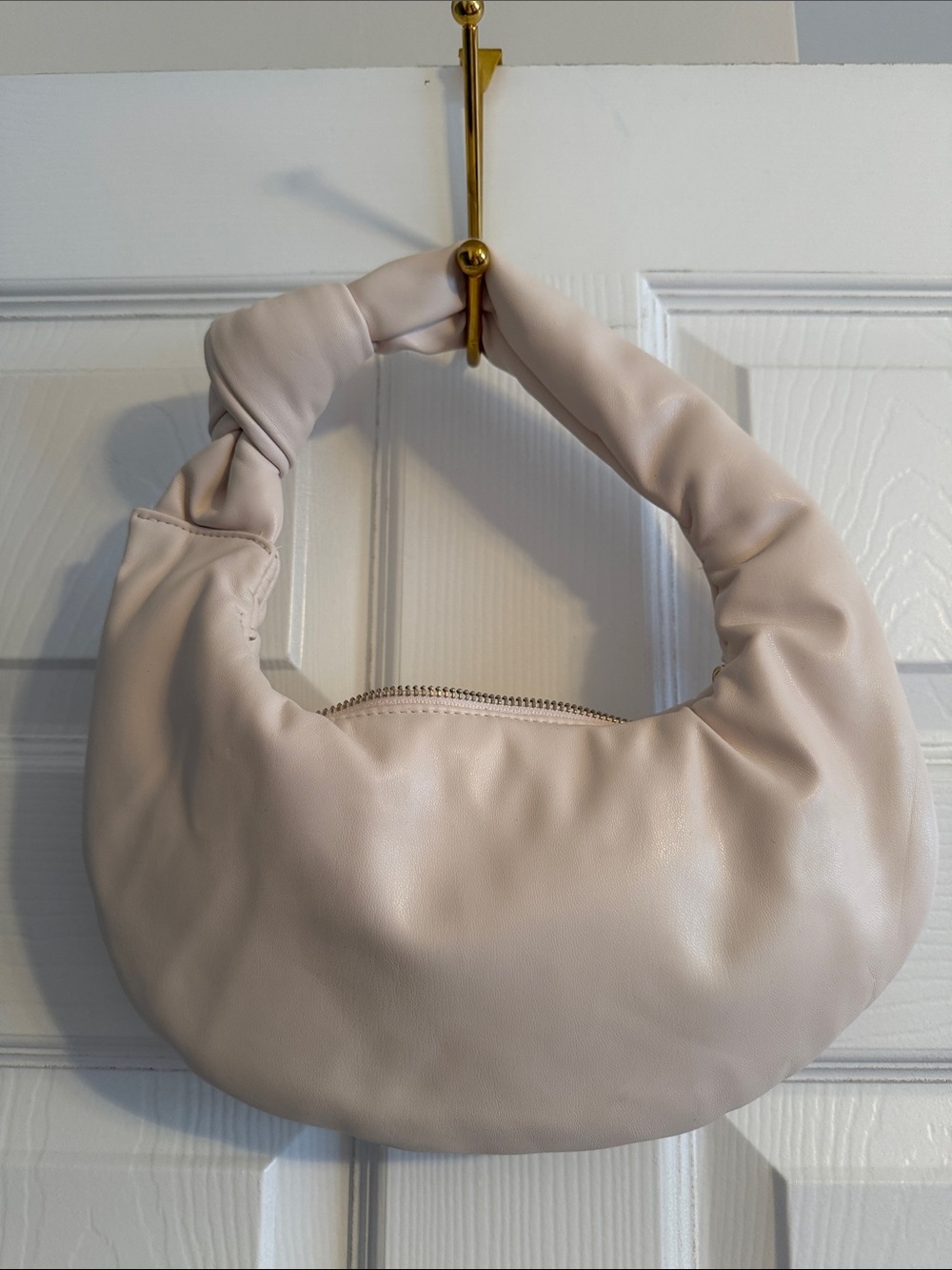 Melie Biiano Pale Nude Knot Handle Hobo Bag
